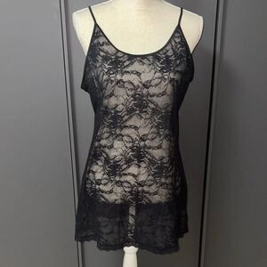 Victoria’s Secret Vintage Stretch Black Lace Chemise